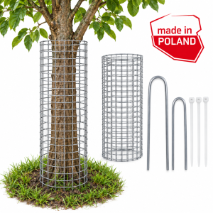 Metalowa osłona na pień drzewa 3 sztuki – siatka ochronna + zestaw montażowy