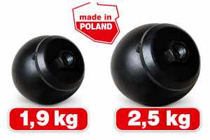 Kula kominiarska 1,9 kg żeliwna Ø95 mm obciążnik do komina M12